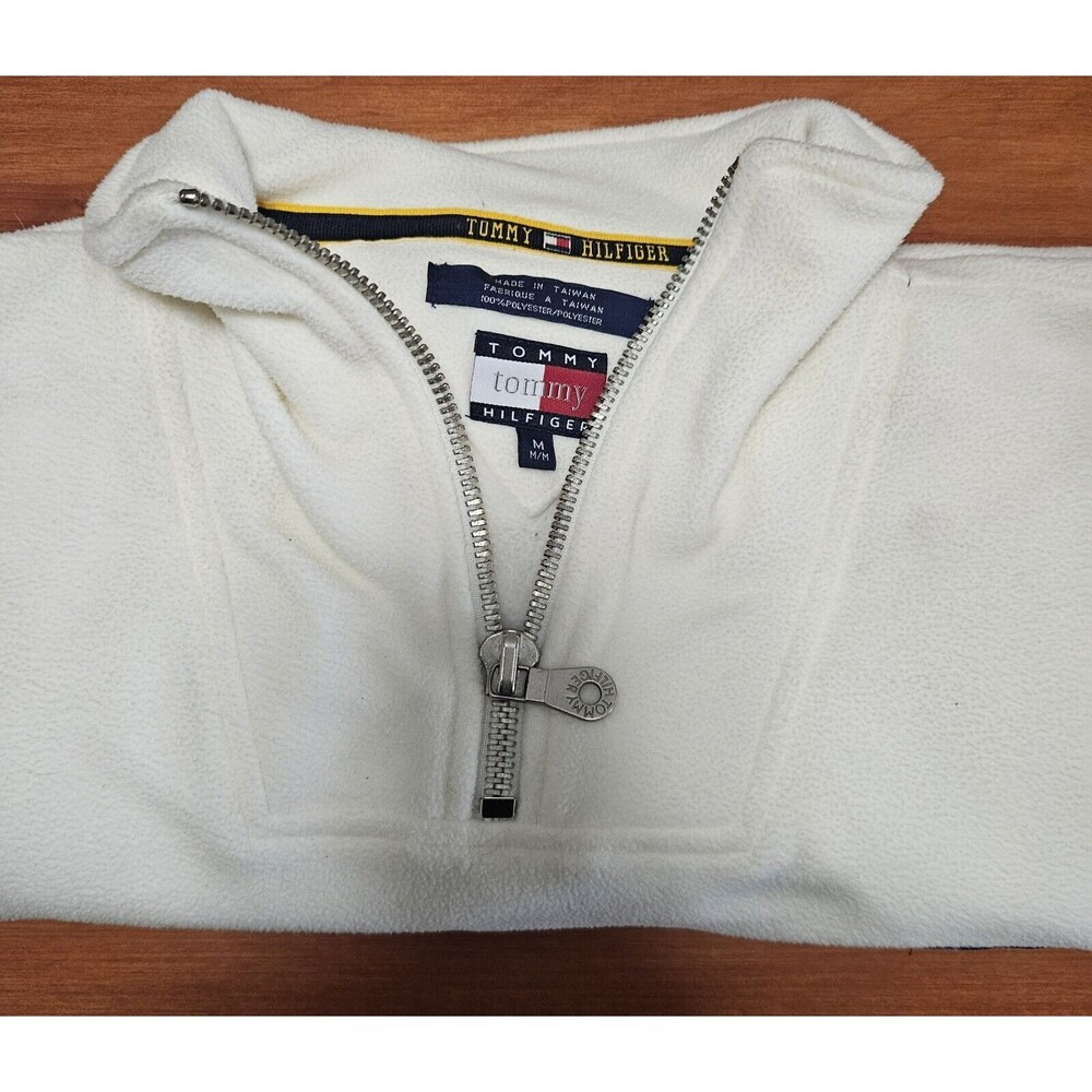 Vintage Men's Tommy Hillfiger Athletics White Fleece
